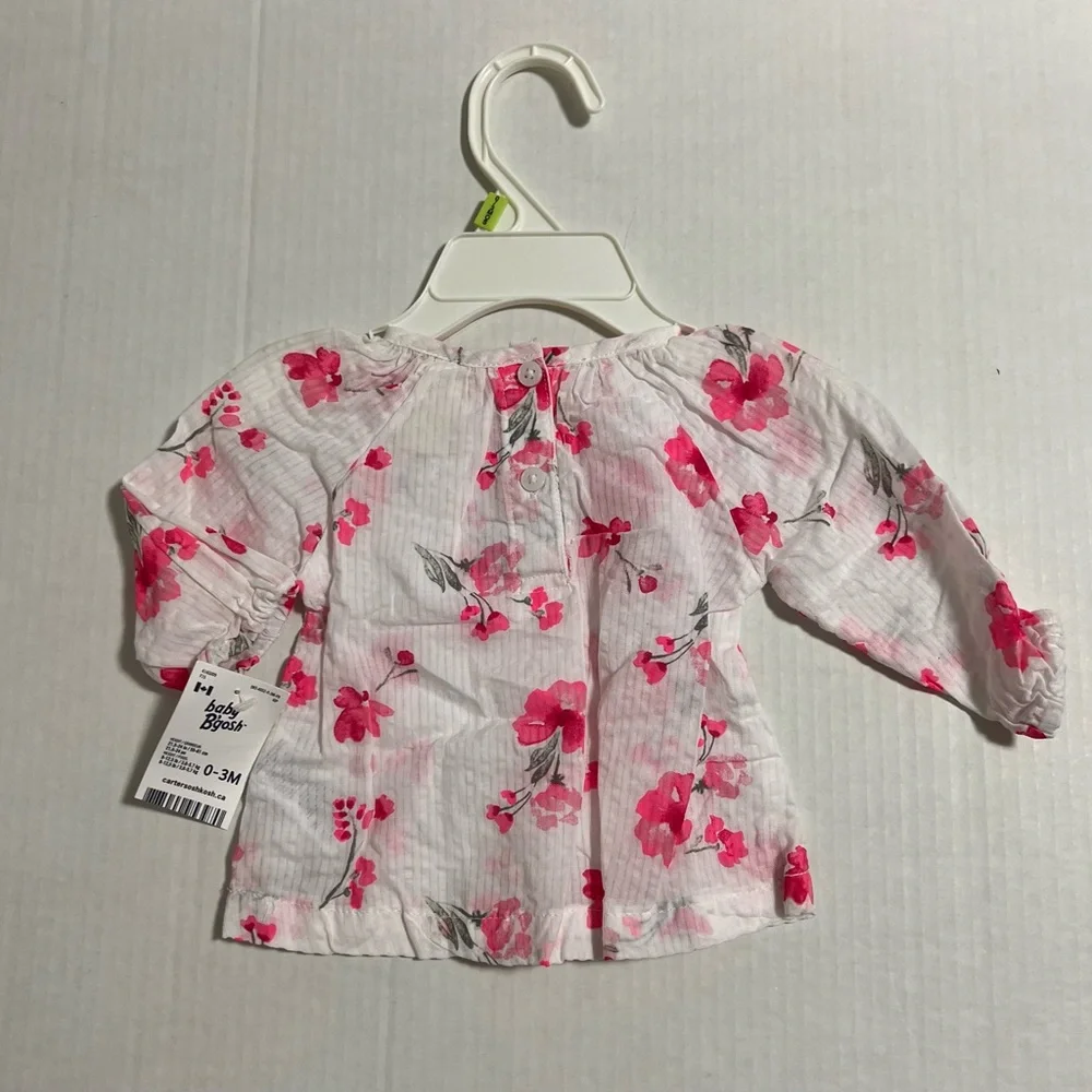 🆕OSHKOSH - 3M - NWT - INFANT GIRLS 2PC FLORAL SHIRT AND DENIM PANT OUTFIT LOT - Picture 7 of 12
